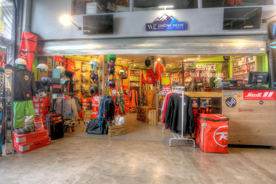 ski equipment shop inside of we