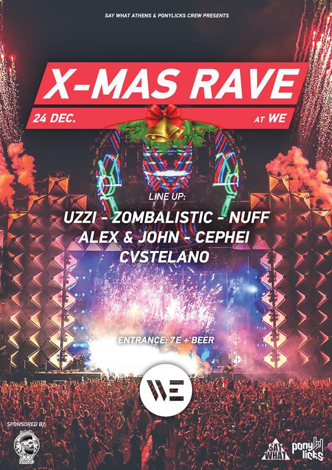 xmas rave party live poster