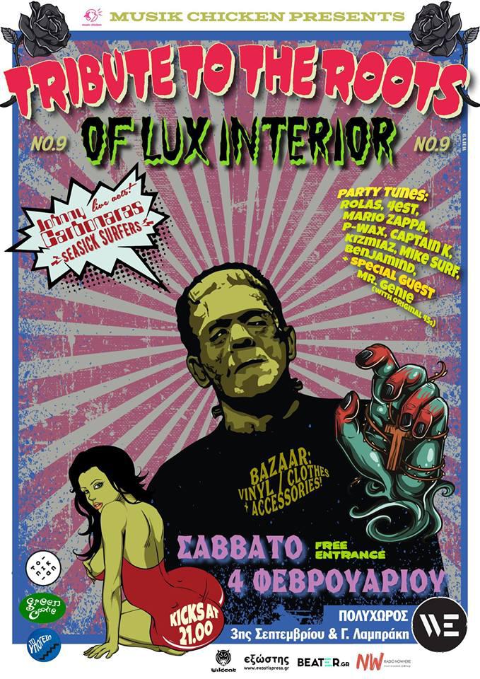 tribute to the roots of lux interior music chicken poster